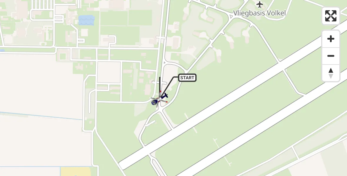 Vluchtroute Politiehelikopter Vliegbasis Volkel - Vliegbasis Volkel, 11 juni 2023, 12:23
