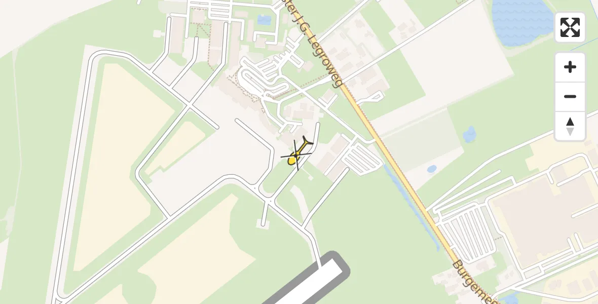 Routekaart van de vlucht: Traumahelikopter naar Groningen Airport Eelde