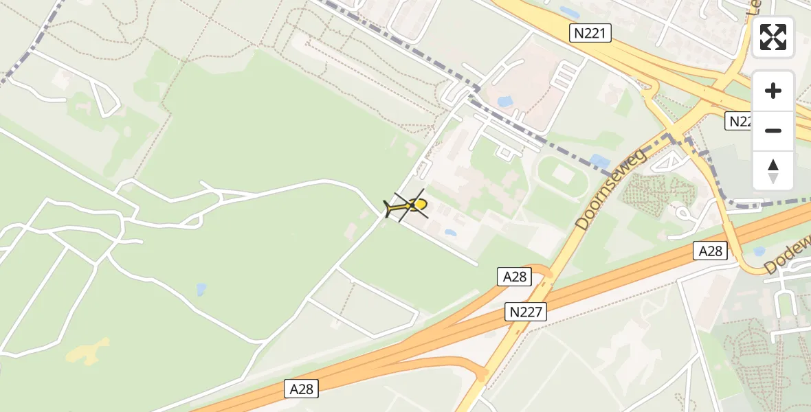 Routekaart van de vlucht: Politiehelikopter naar Leusden