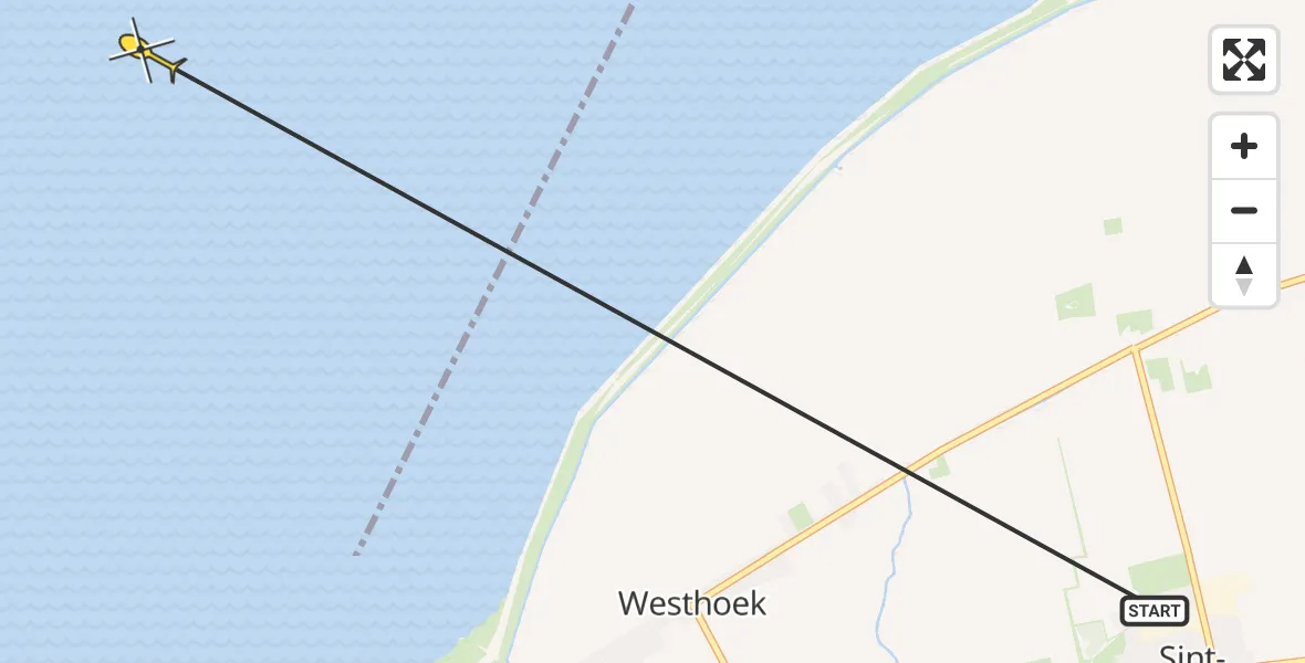 Routekaart van de vlucht: Ambulancehelikopter naar Oosterend