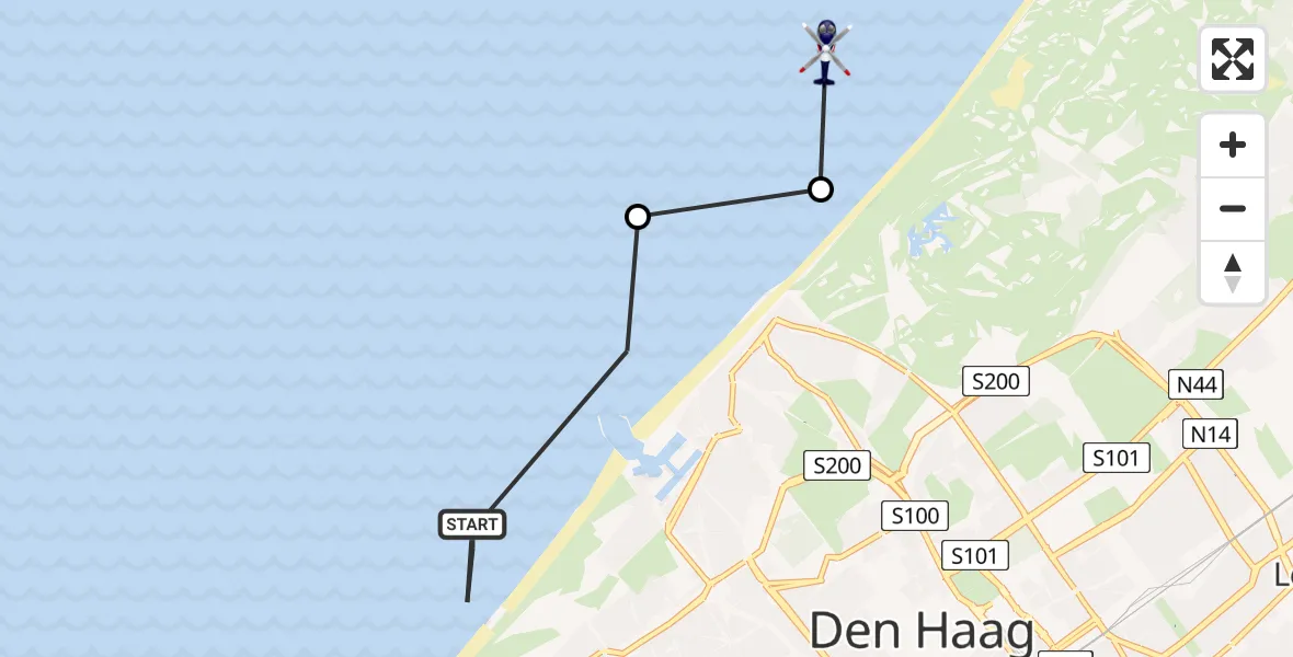 Vluchtroute Politiehelikopter Den Haag - , 12 juni 2023, 17:40