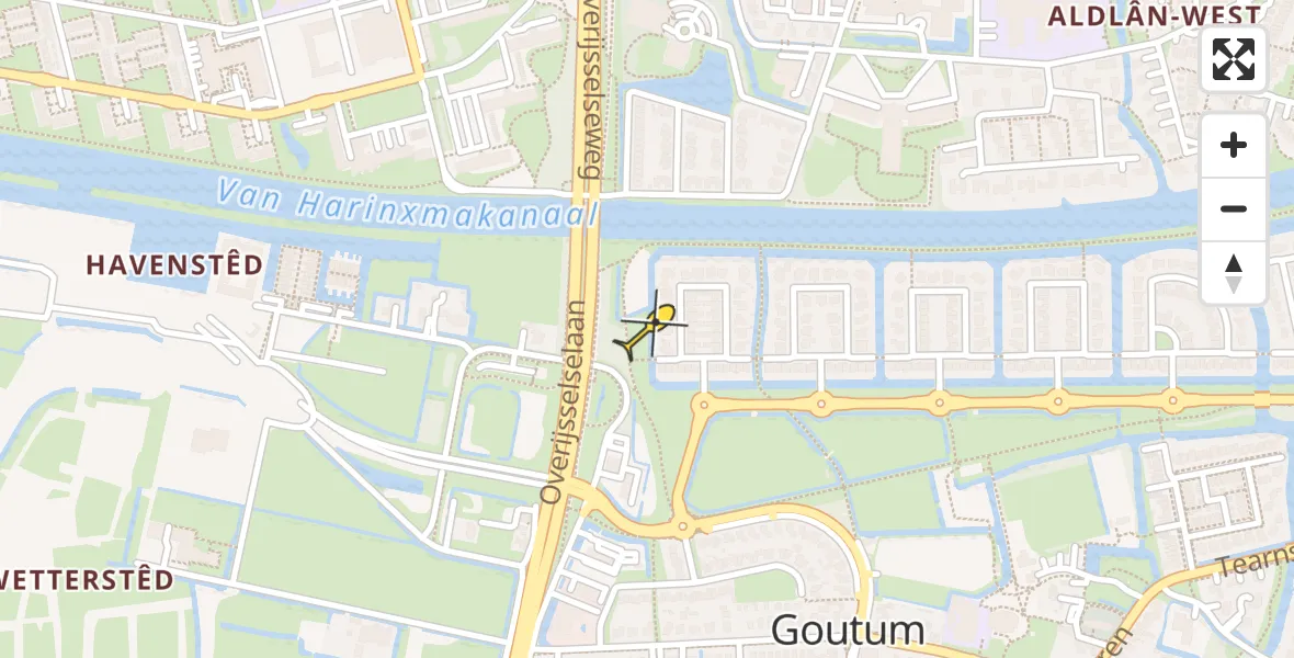 Routekaart van de vlucht: Ambulancehelikopter naar Goutum