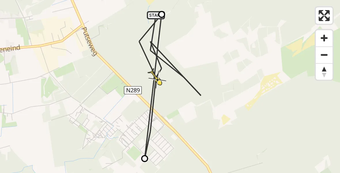 Routekaart van de vlucht: Politiehelikopter naar Ossendrecht