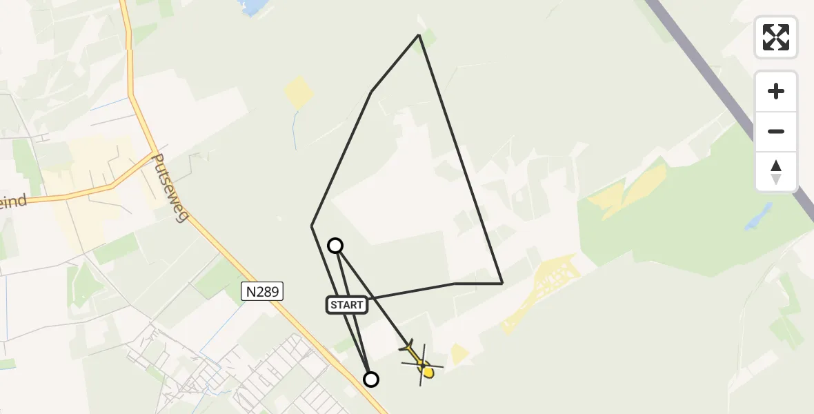 Routekaart van de vlucht: Politiehelikopter naar Putte