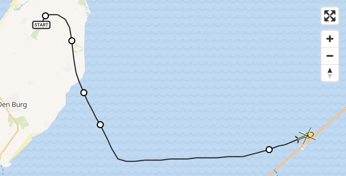 Routekaart van de vlucht: Politiehelikopter naar Harlingen