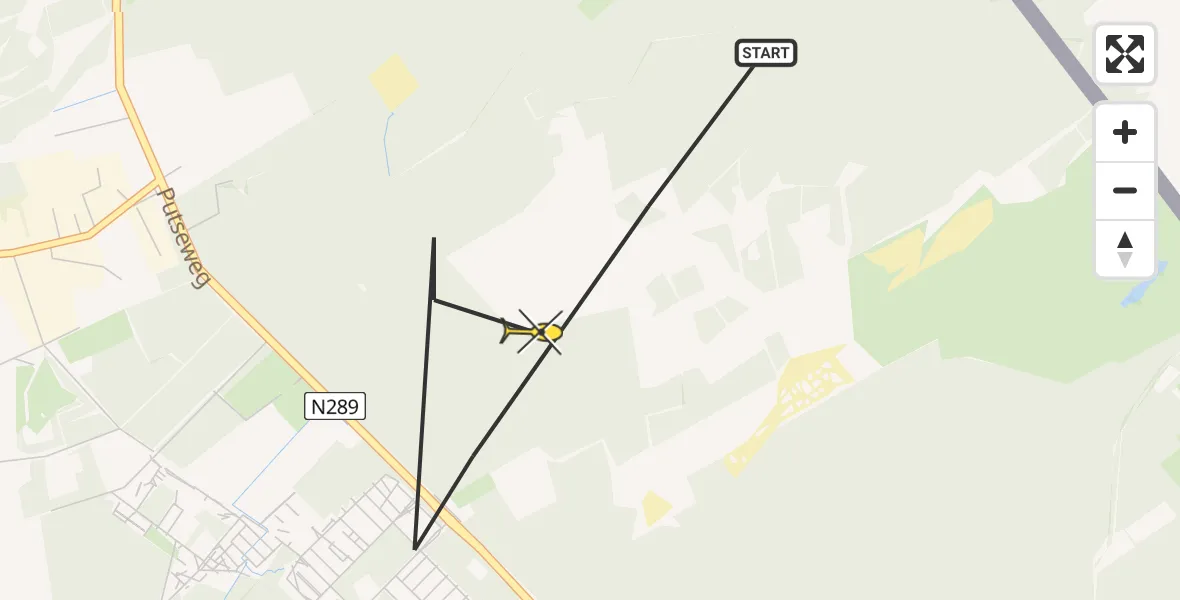 Routekaart van de vlucht: Politiehelikopter naar Ossendrecht