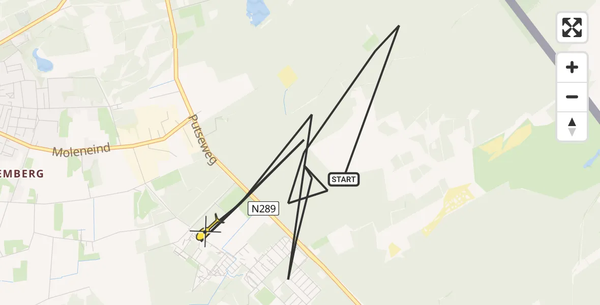 Routekaart van de vlucht: Politiehelikopter naar Ossendrecht