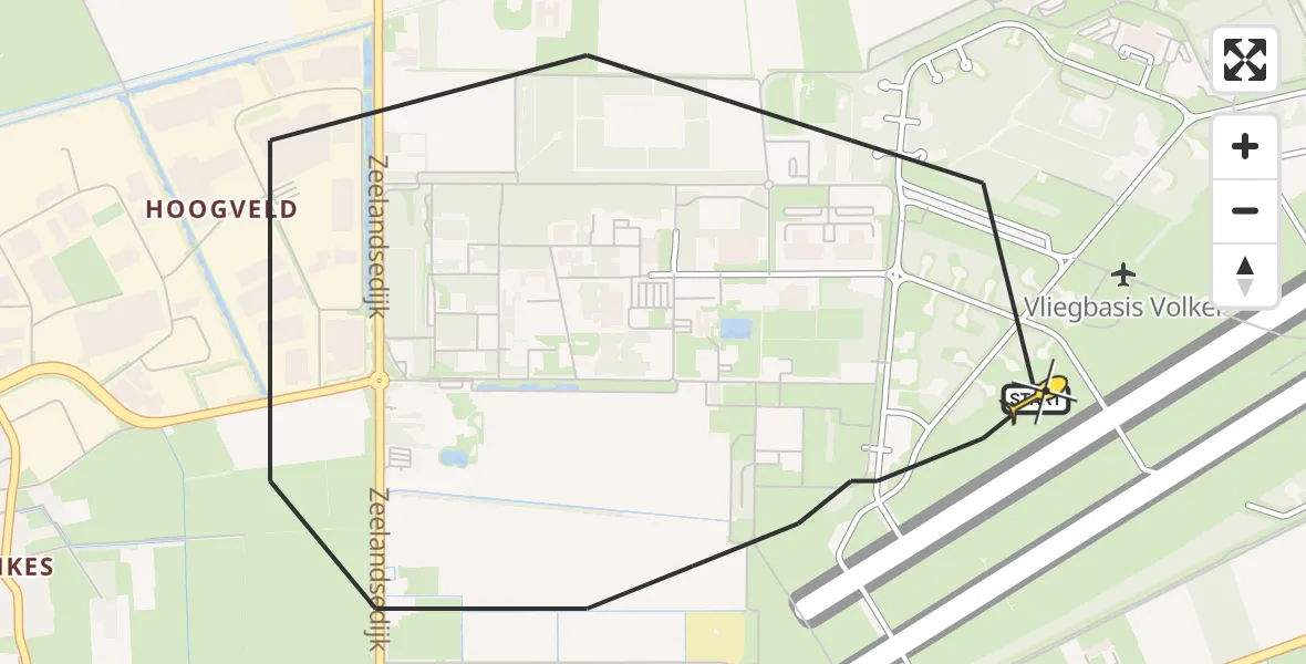 Routekaart van de vlucht: Lifeliner 3 naar Vliegbasis Volkel