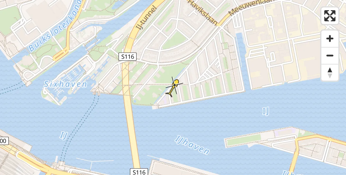 Routekaart van de vlucht: Lifeliner 1 naar Amsterdam