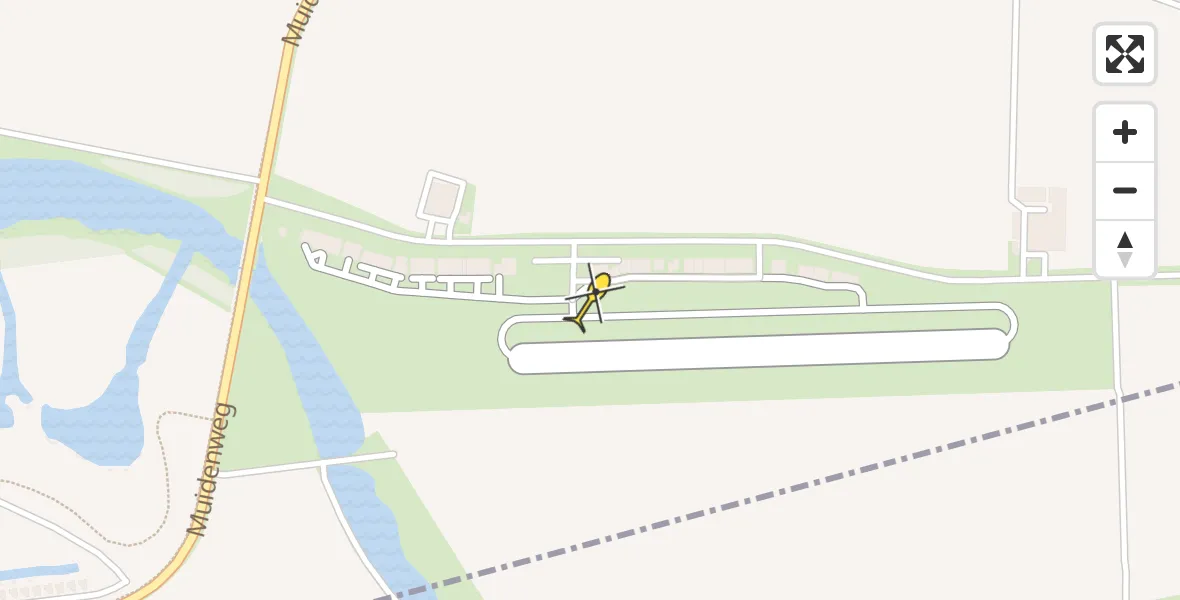 Vluchtroute Politiehelikopter van Vliegveld Midden-Zeeland naar Vliegveld Midden-Zeeland