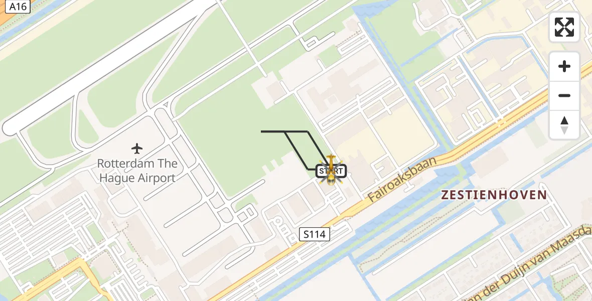 Vluchtroute Traumahelikopter Rotterdam The Hague Airport - Rotterdam The Hague Airport, 13 juni 2023, 19:20
