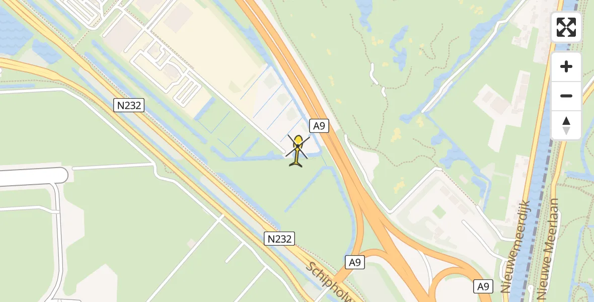 Vluchtroute Politiehelikopter van Schiphol naar Schiphol
