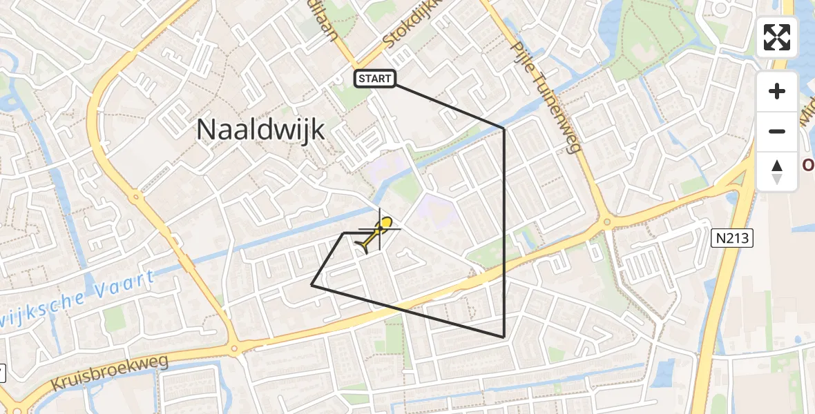 Routekaart van de vlucht: Lifeliner 1 naar Naaldwijk
