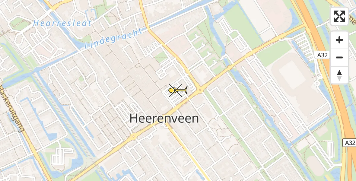 Routekaart van de vlucht: Lifeliner 4 naar Heerenveen