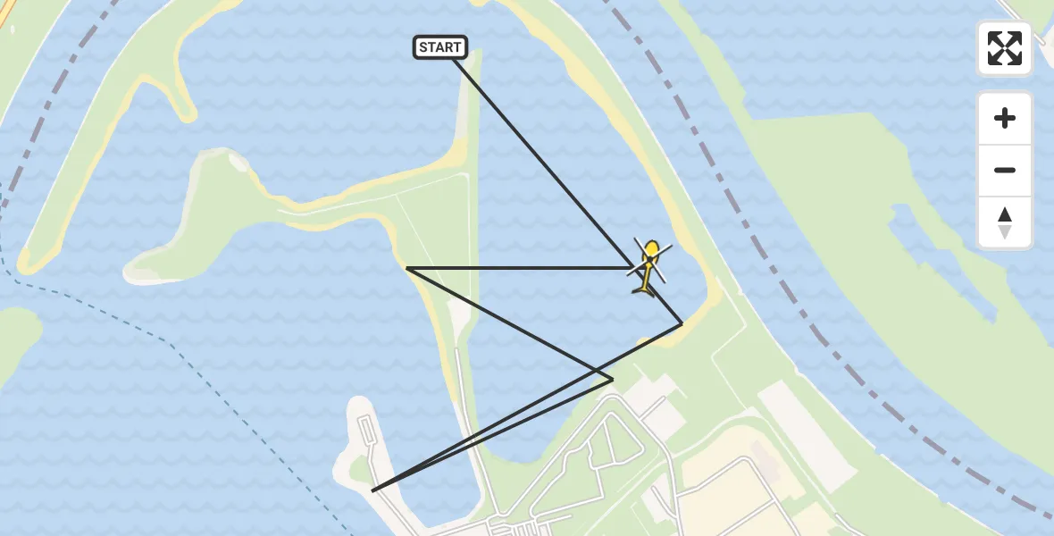 Routekaart van de vlucht: Politiehelikopter naar Lith