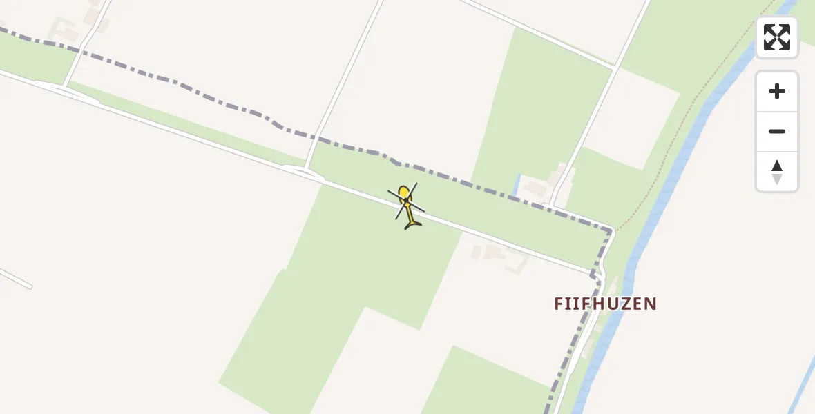 Routekaart van de vlucht: Ambulancehelikopter naar Oudebildtzijl