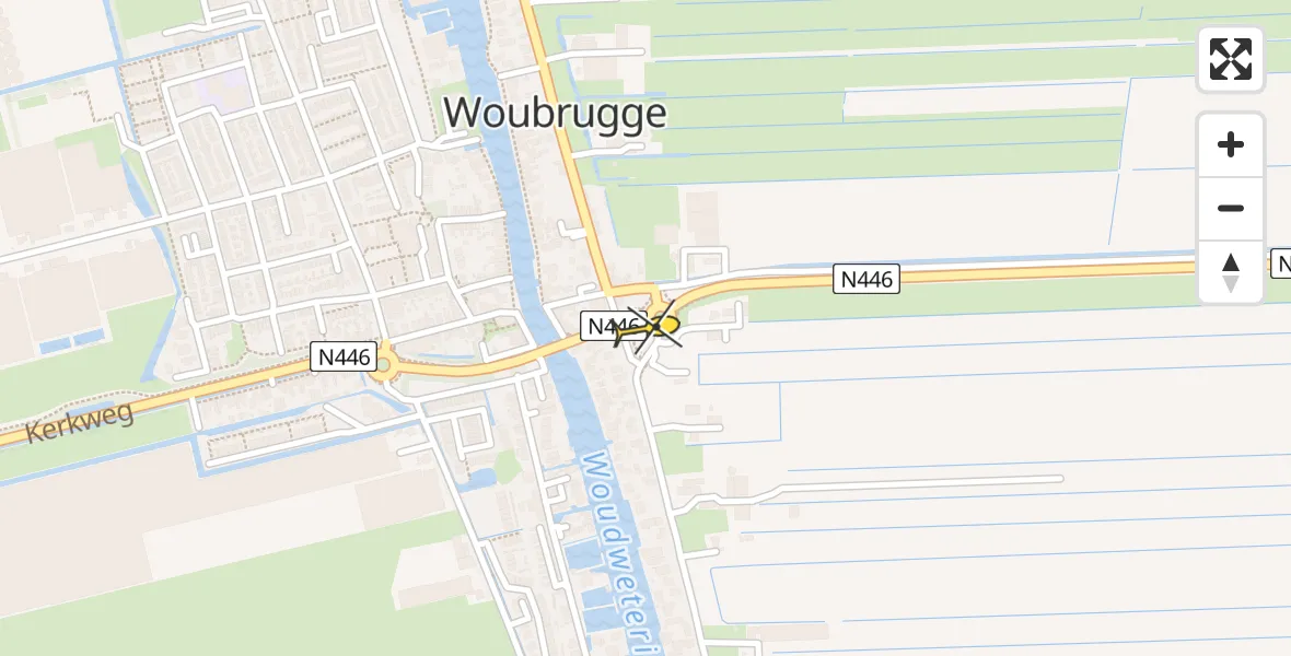 Routekaart van de vlucht: Lifeliner 1 naar Woubrugge