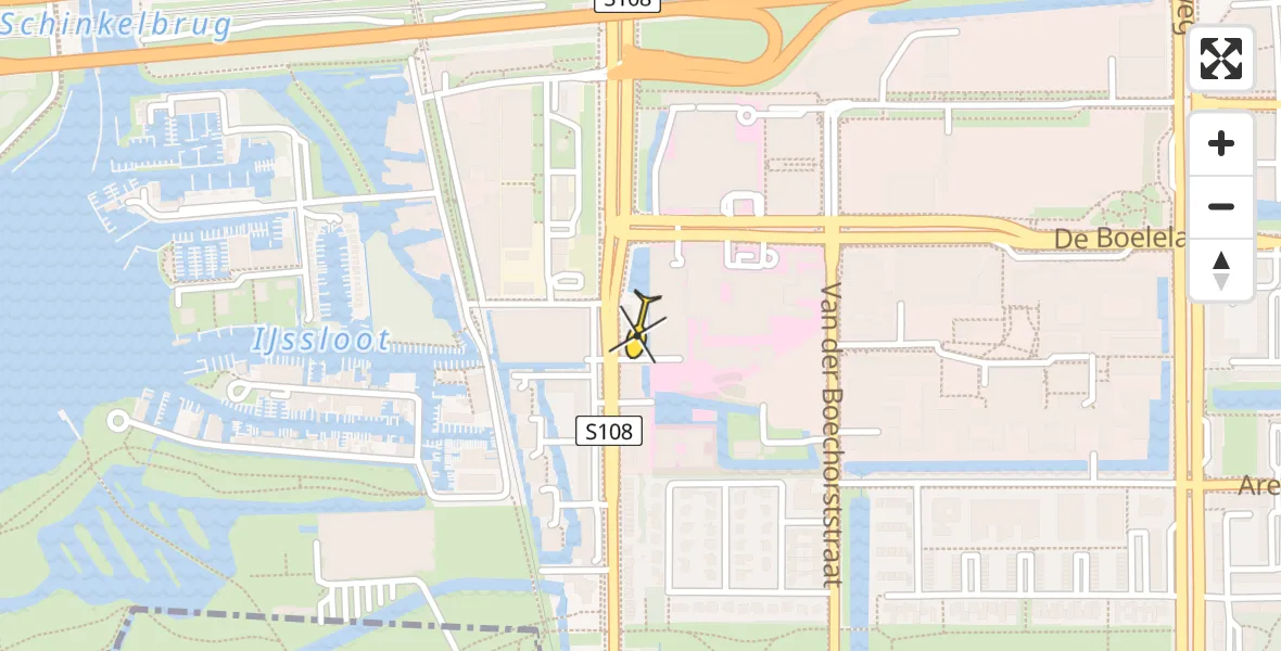 Vluchtroute Traumahelikopter van VU Medisch Centrum Amsterdam naar VU Medisch Centrum Amsterdam