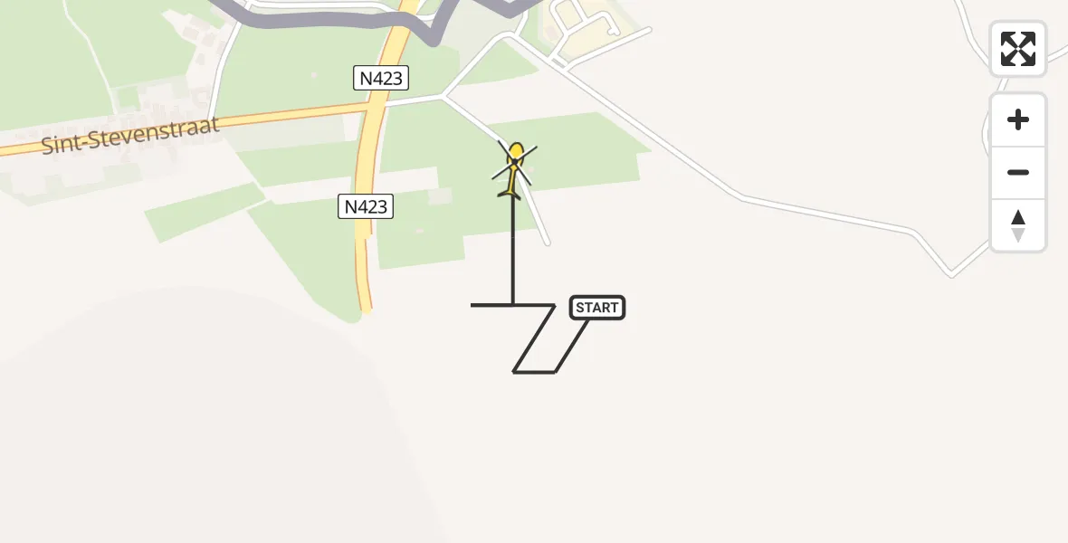 Routekaart van de vlucht: Politiehelikopter naar Zelzate