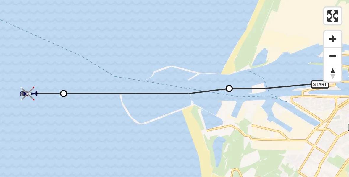 Vluchtroute Politiehelikopter IJmuiden Heliport - , 16 juni 2023, 08:36