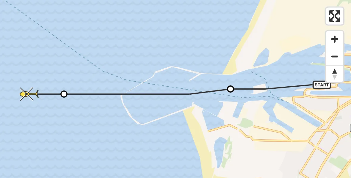 Routekaart van de vlucht: Politiehelikopter naar 