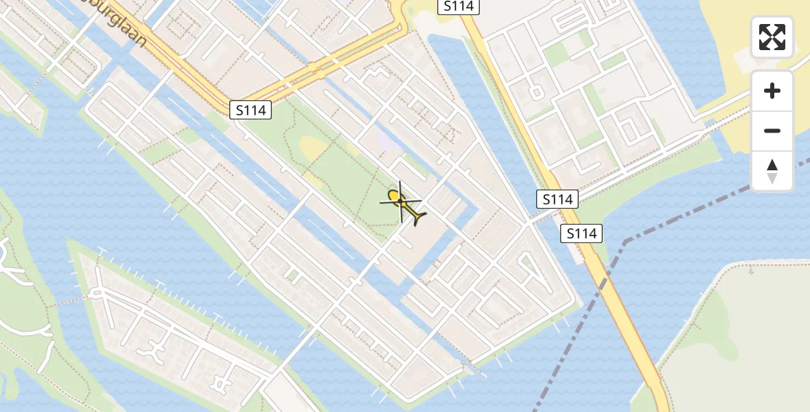 Routekaart van de vlucht: Lifeliner 1 naar Amsterdam