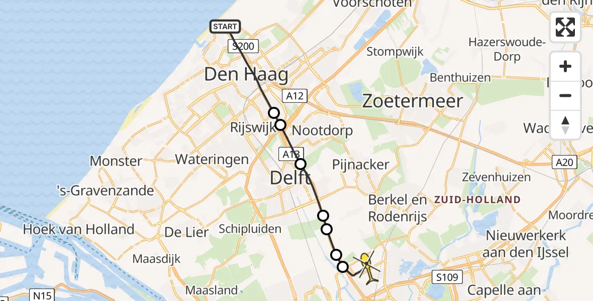 Routekaart van de vlucht: Lifeliner 2 naar Rotterdam The Hague Airport