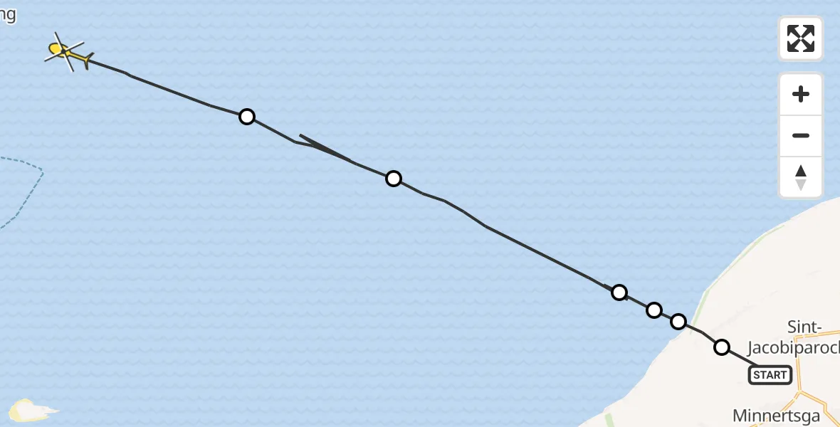 Routekaart van de vlucht: Ambulancehelikopter naar Formerum
