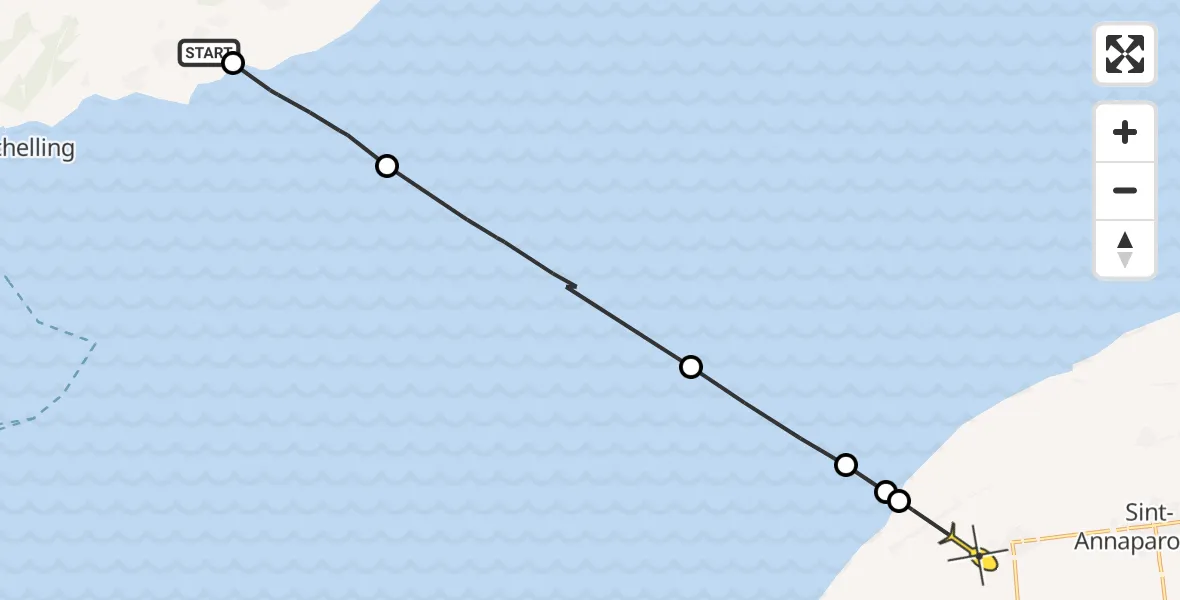 Routekaart van de vlucht: Ambulancehelikopter naar St.-Jacobiparochie