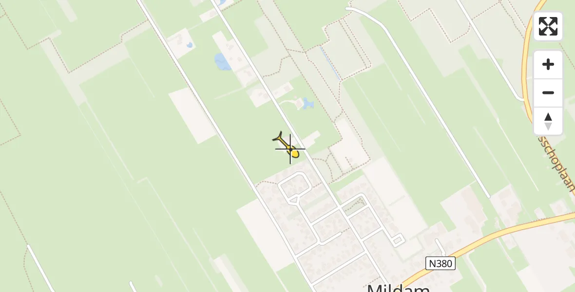 Routekaart van de vlucht: Lifeliner 4 naar Mildam
