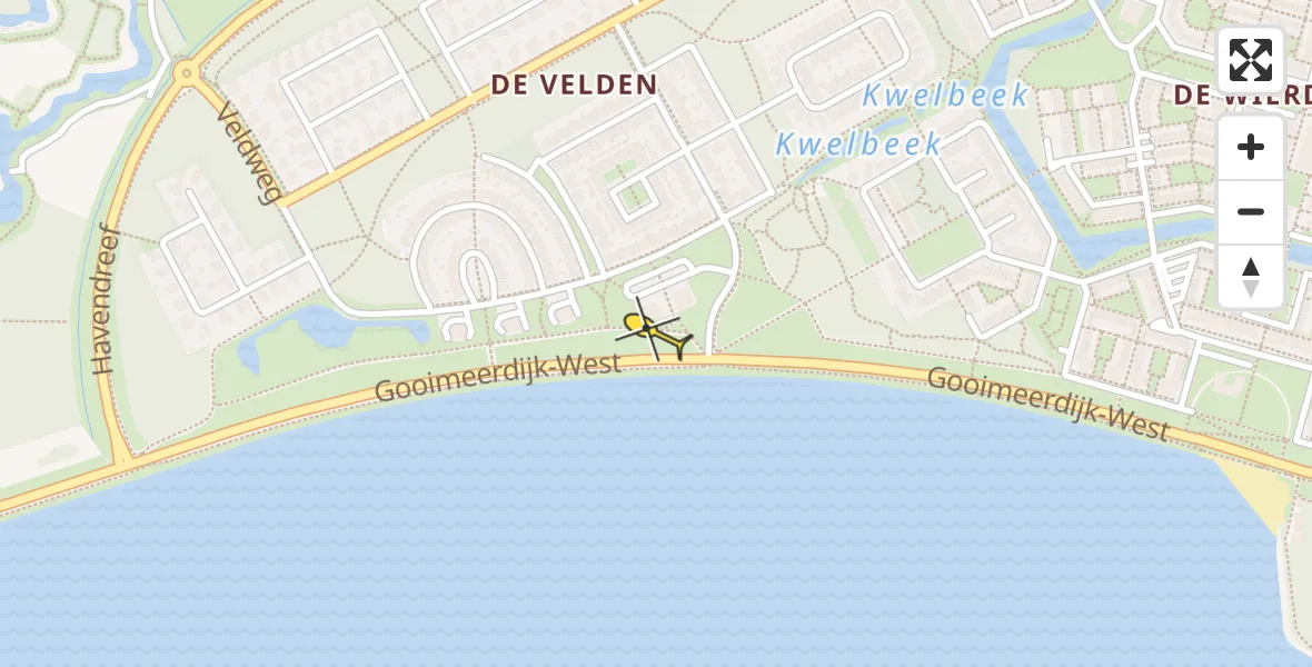 Routekaart van de vlucht: Lifeliner 1 naar Almere