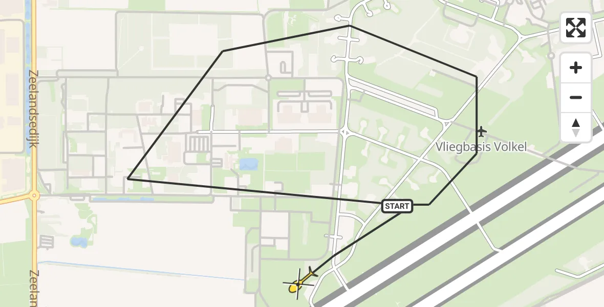 Routekaart van de vlucht: Lifeliner 3 naar Vliegbasis Volkel