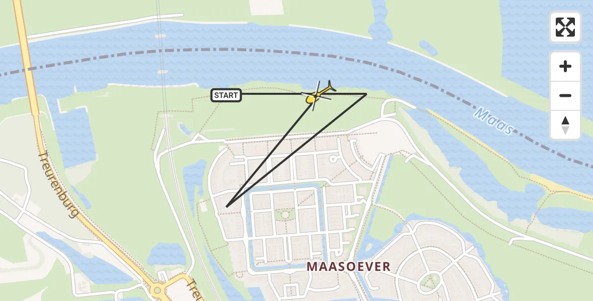 Routekaart van de vlucht: Politiehelikopter naar 's-Hertogenbosch