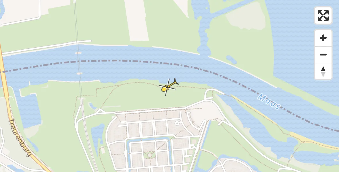 Routekaart van de vlucht: Politiehelikopter naar 's-Hertogenbosch