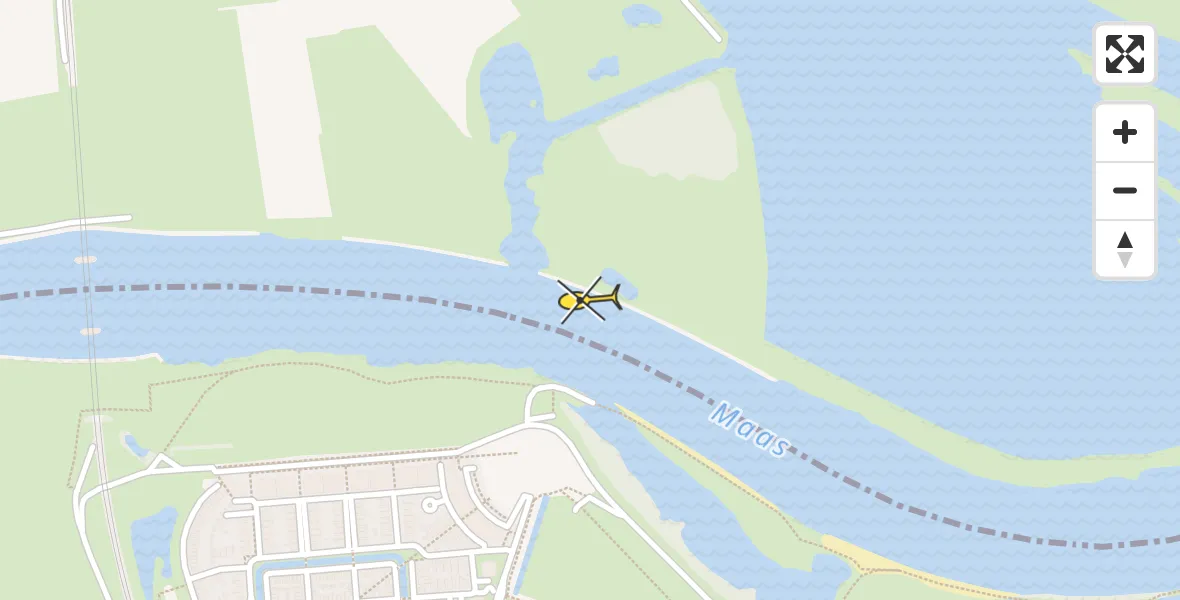 Routekaart van de vlucht: Politiehelikopter naar Hoenzadriel