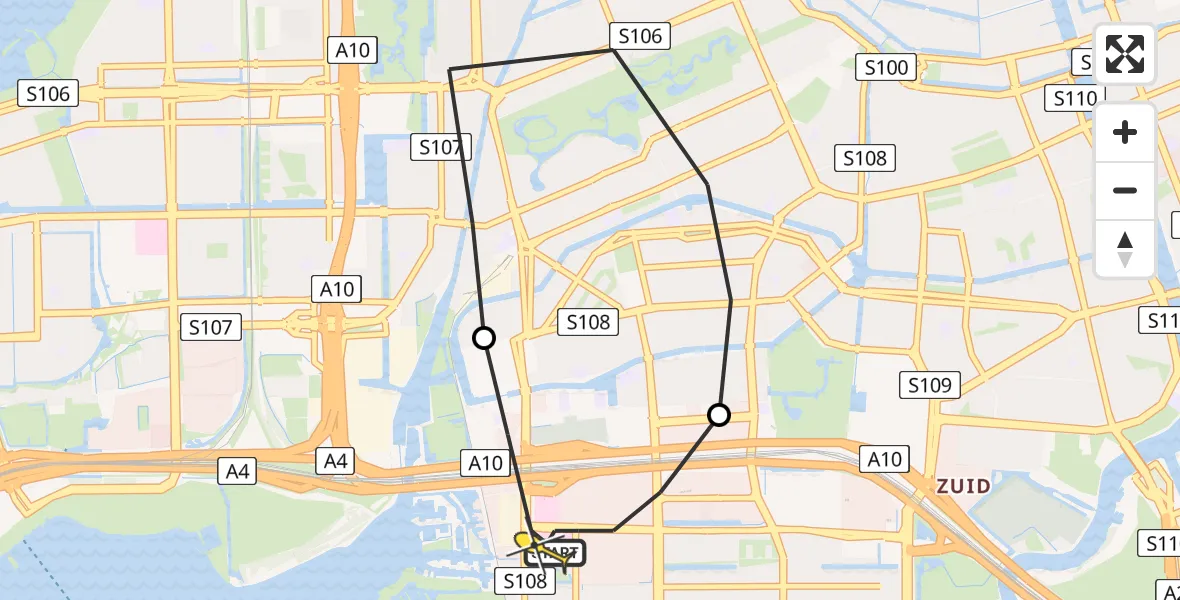 Routekaart van de vlucht: Lifeliner 1 naar VU Medisch Centrum Amsterdam