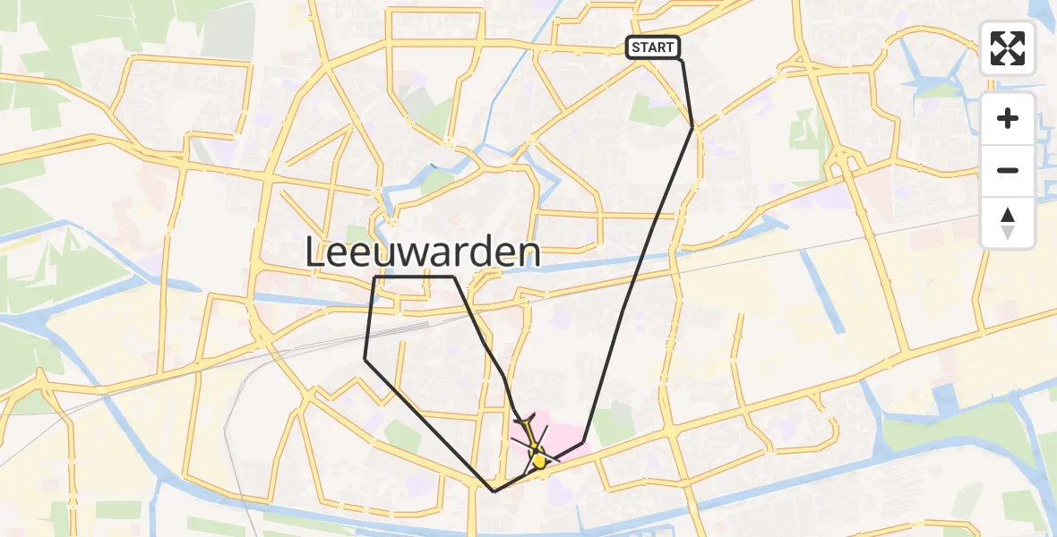 Routekaart van de vlucht: Lifeliner 4 naar Leeuwarden