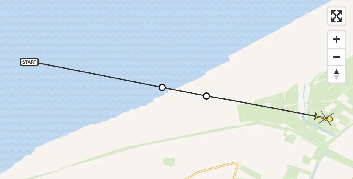 Routekaart van de vlucht: Ambulanceheli naar Marrum