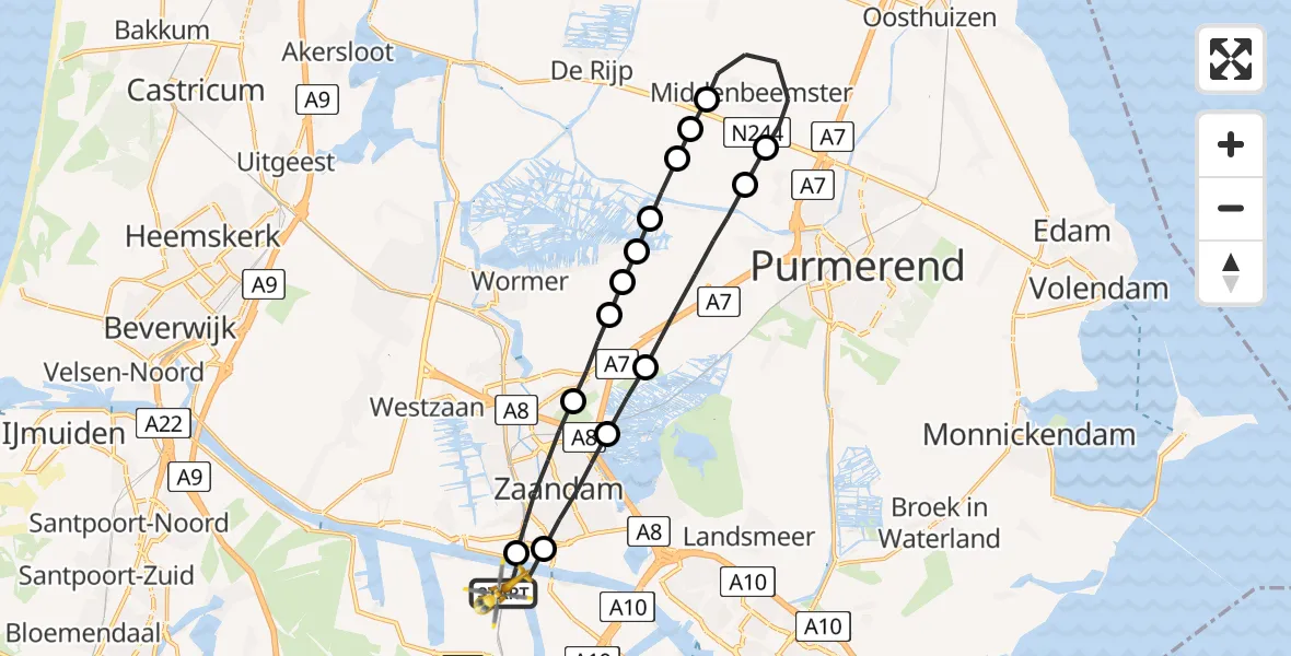 Vluchtroute Traumahelikopter Amsterdam Heliport - Amsterdam Heliport, 21 juni 2023, 16:03
