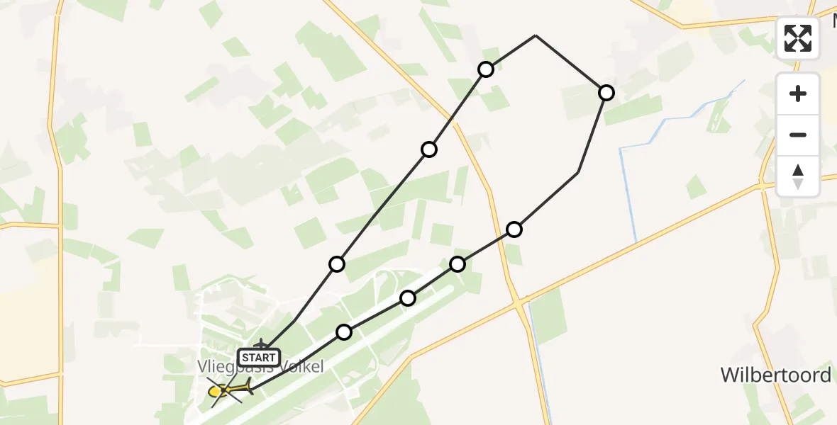 Routekaart van de vlucht: Lifeliner 3 naar Vliegbasis Volkel