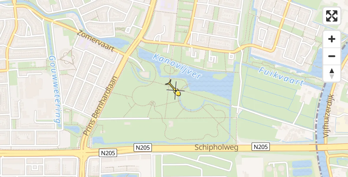Routekaart van de vlucht: Politiehelikopter naar Haarlem