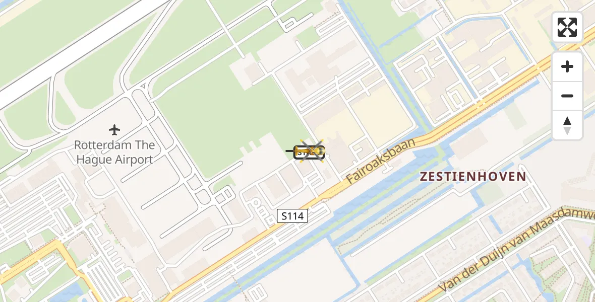 Vluchtroute Traumahelikopter Rotterdam The Hague Airport - Rotterdam The Hague Airport, 22 juni 2023, 13:50