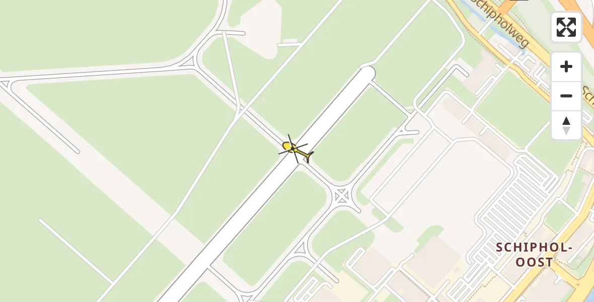 Vluchtroute Politiehelikopter van Schiphol naar Schiphol