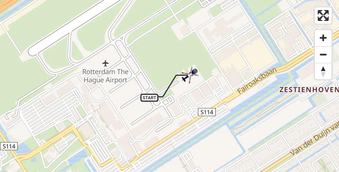 Vluchtroute Politiehelikopter Rotterdam The Hague Airport - Rotterdam The Hague Airport, 23 juni 2023, 15:00