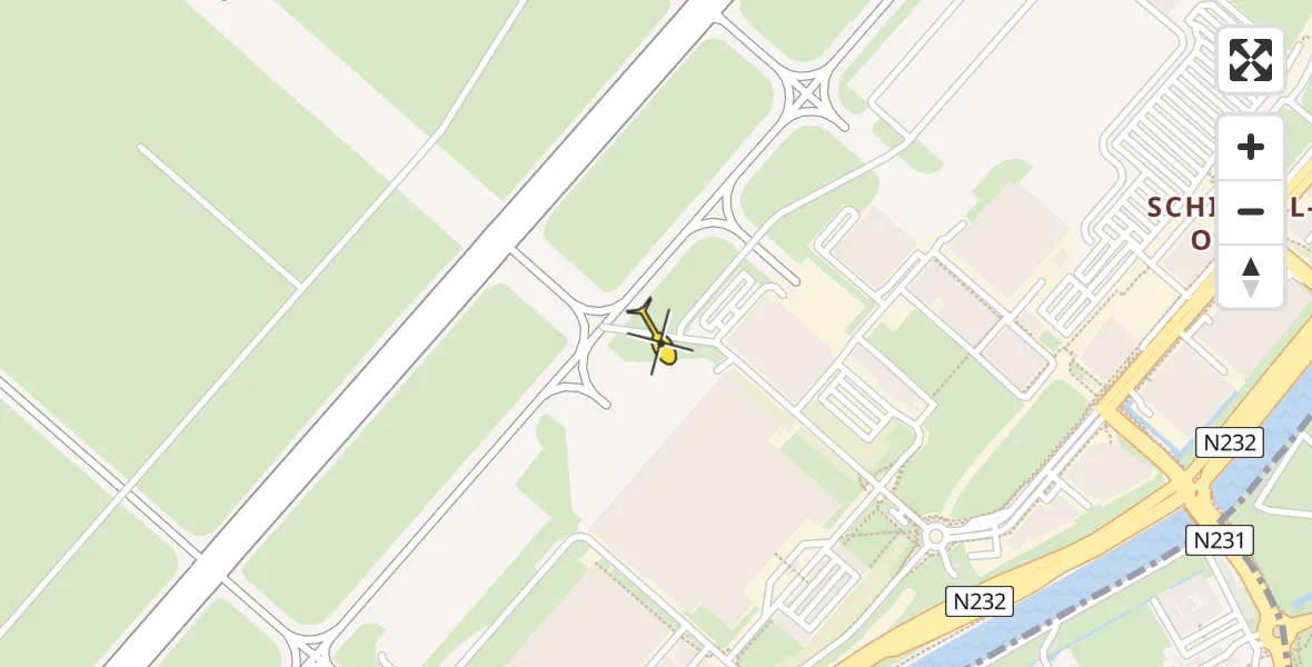 Vluchtroute Politiehelikopter van Schiphol naar Schiphol