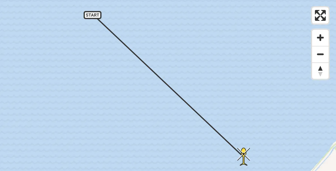 Routekaart van de vlucht: Ambulancehelikopter naar West-Terschelling