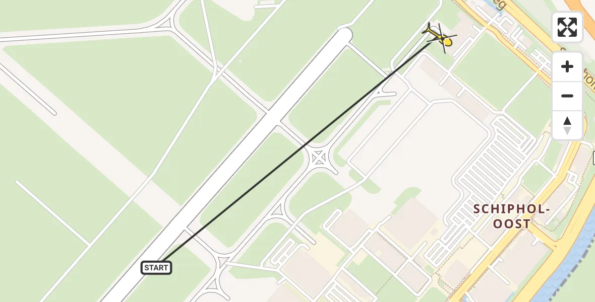 Vluchtroute Politiehelikopter van Schiphol naar Schiphol