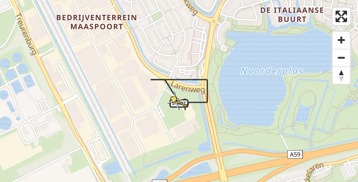 Routekaart van de vlucht: Lifeliner 3 naar 's-Hertogenbosch