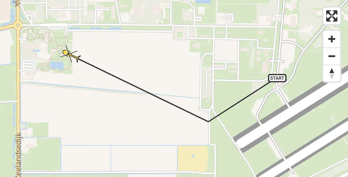 Routekaart van de vlucht: Traumaheli naar Vliegbasis Volkel