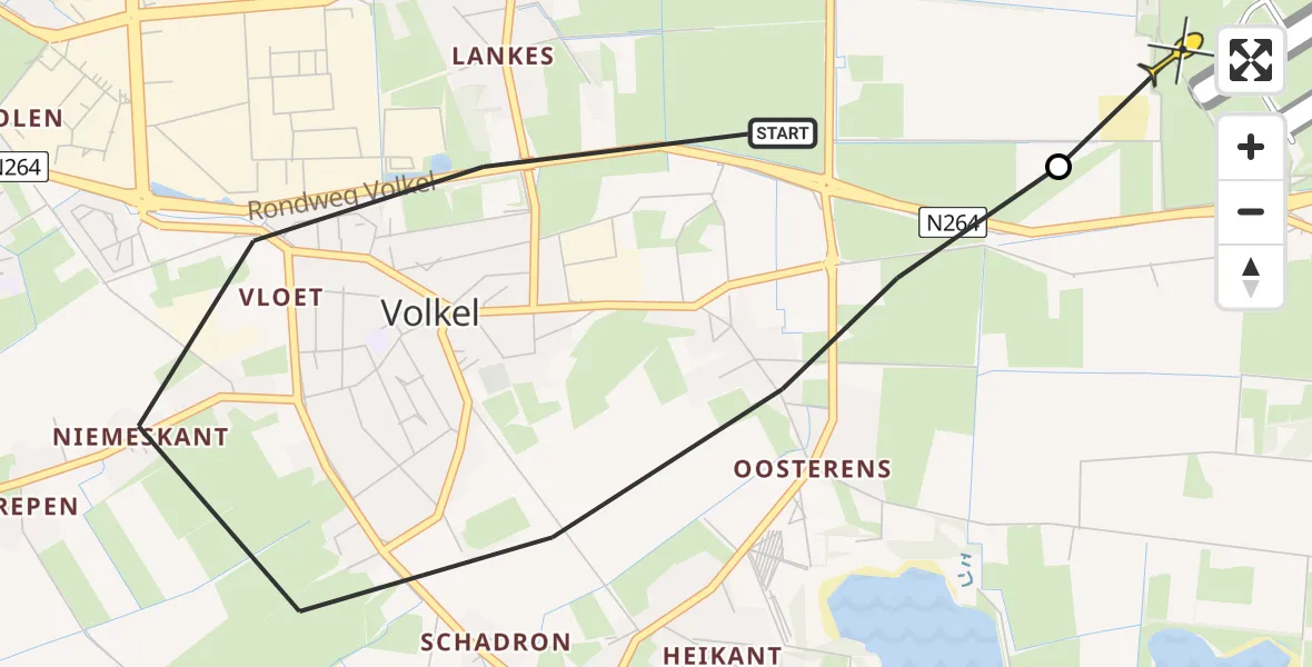 Routekaart van de vlucht: Lifeliner 3 naar Vliegbasis Volkel